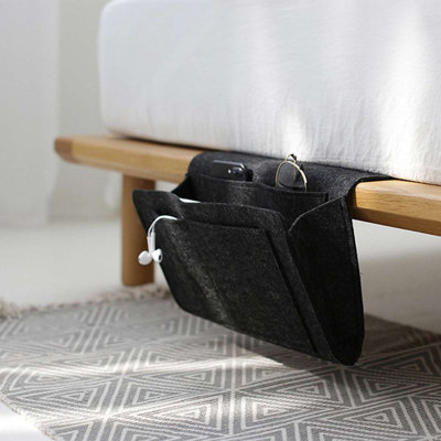 Bedside Caddy Bedside Storage Organizer for Remote Control, Magazines, Phone, Glasses