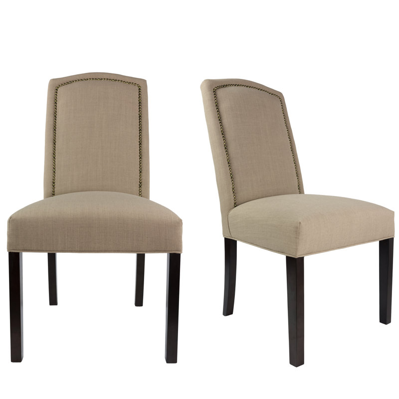 Upholstered Dining Chair, Espresso, Silver, Pebble