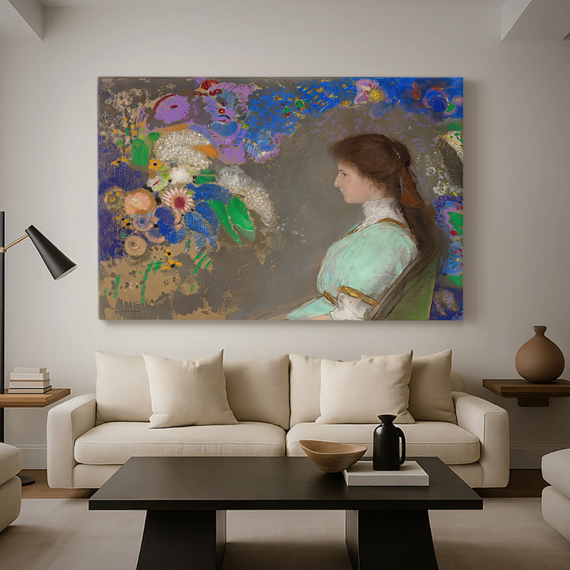 Portrait de Violette Heymann - Odilon Redon - Toile tendue avec châssis - 1910, 32 x 48