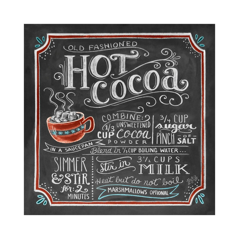 Hot Cocoa Recipe by Lily & Val - Wrapped Canvas Print, 45.72 cm H x 45.72 cm W