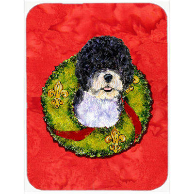 Winston Porter Portuguese Water Dog Glass Cutting Board