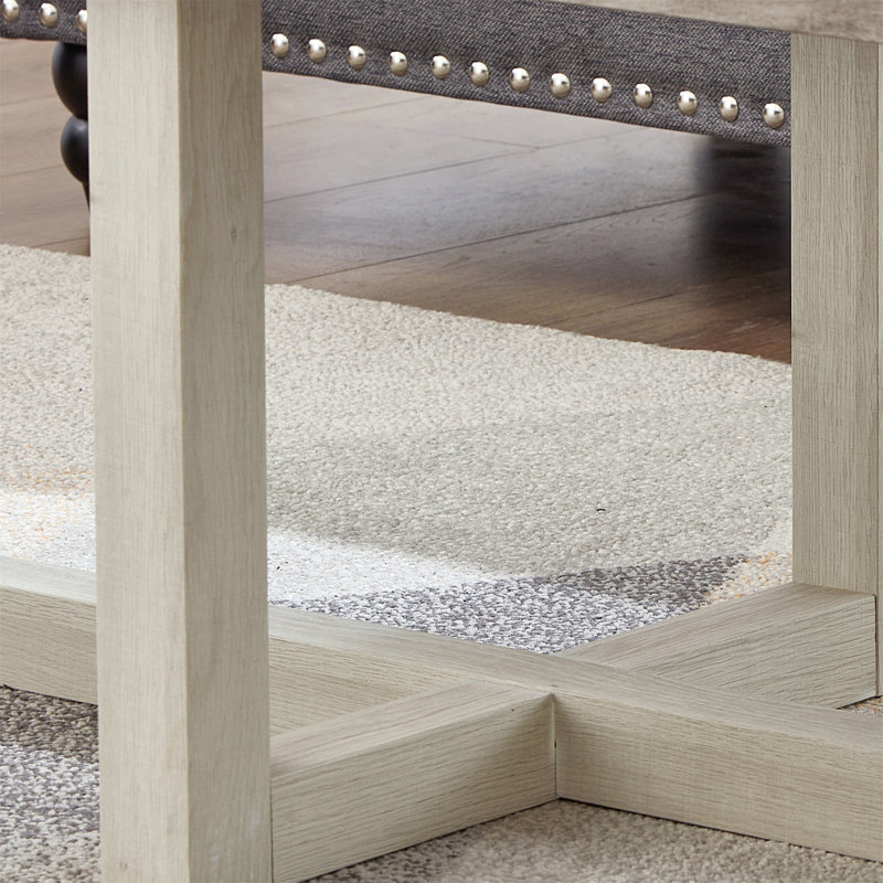 Table de bout contemporaine Luno, H 22 po x l 22 po x P 22 po, Chêne pâle / blanc, Wood