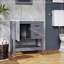 Meuble-lavabo gris 30 po avec miroir et plateau seulement