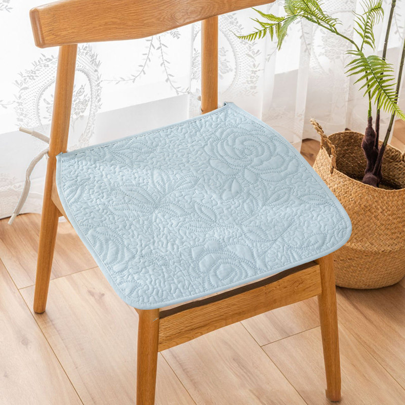 Seasons Office Cushions No Slip Pures Thin Chair Pads Dining Chair Pads Computer Seat Cushions Washable, Blue