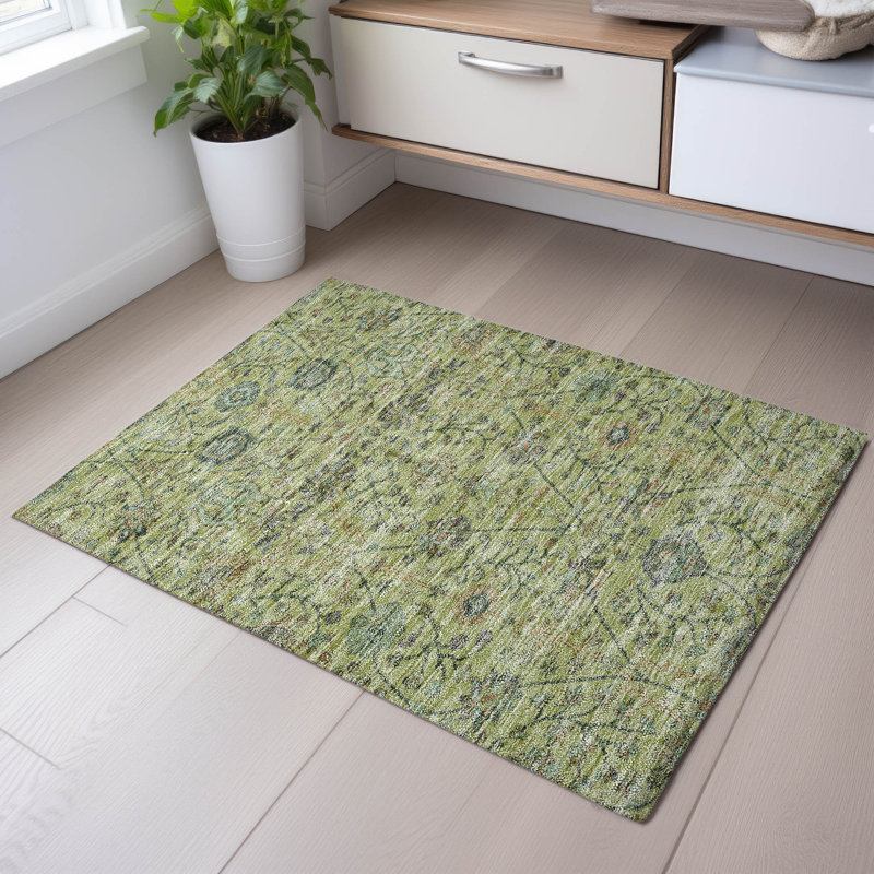 Premium Machine Washable Alexa AMF1087 Floral Rug, Rectangle 1'8" x 2'6"