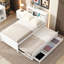 Lit simple avec tête de lit, lit gigogne et 3 tiroirs - tiroirs en bois blanc, lit gigogne-1412379916