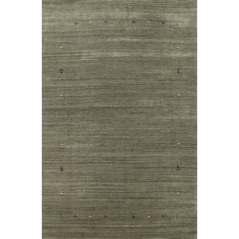 Tapis indien tribal vert 7 x 10