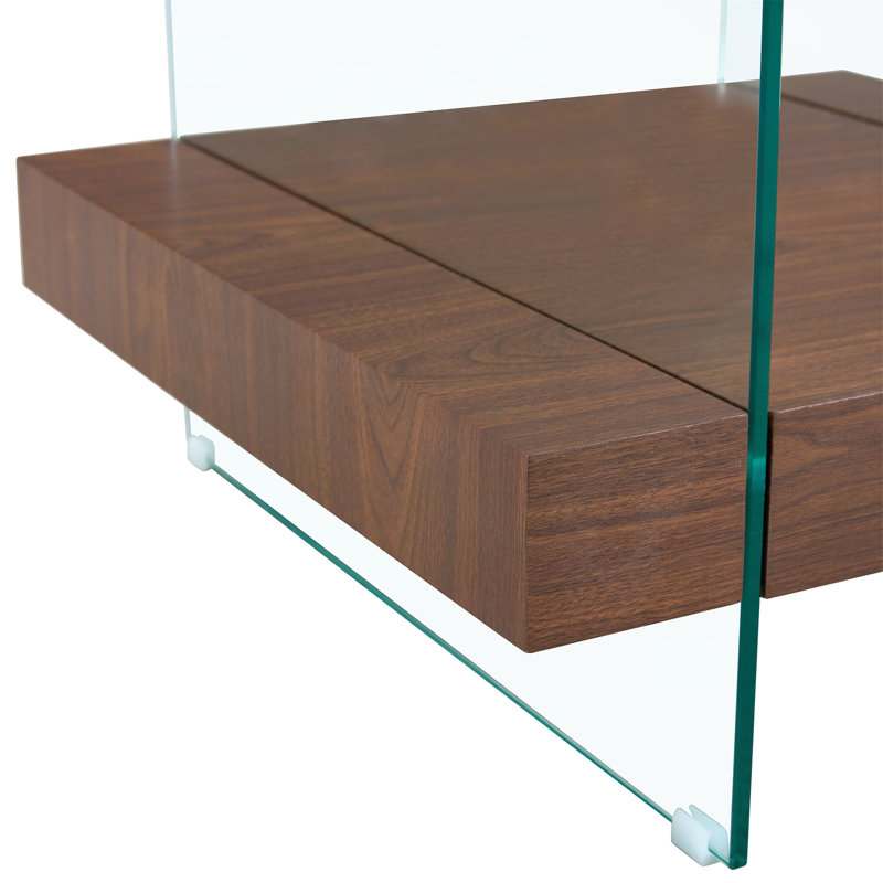 Modern Two-Tier Square Coffee Table with Stylish Design and Practical Storage