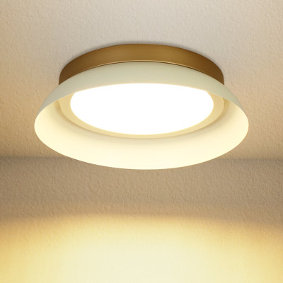 1 plafonnier encastré DEL 15,4 pouces 24 W à intensité variable 5 CCT blanc et or (paquet de 1)
