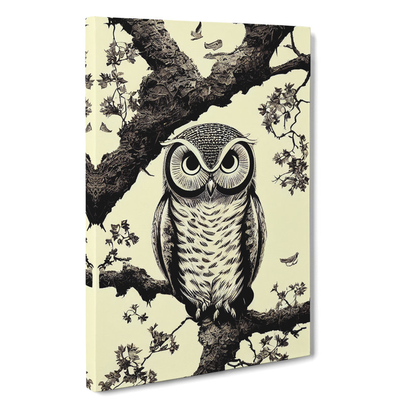 Owl On A Tree - Wrapped Canvas, 76cm H x 50cm W x 3cm D
