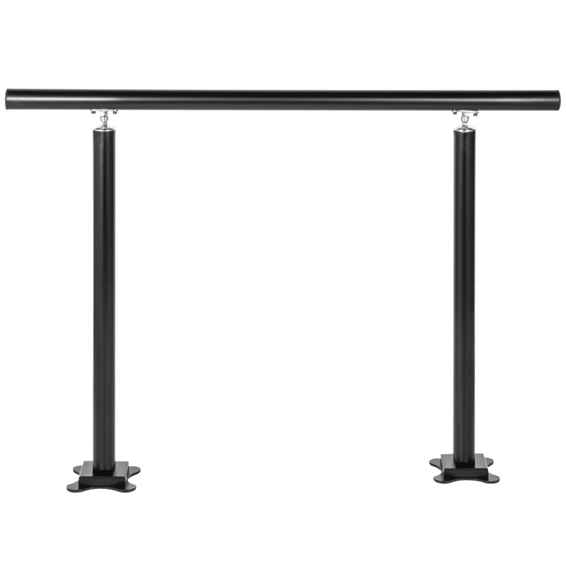 Handrail Outdoor Stairs, 3Ft, 34 Inch Outdoor Handrail Black Outdoor Stair Railing Adjustable From 0 To 60 Degrees Handrail For Stairs Outdoor Black Aluminum Stair Railing For Garden, 3'