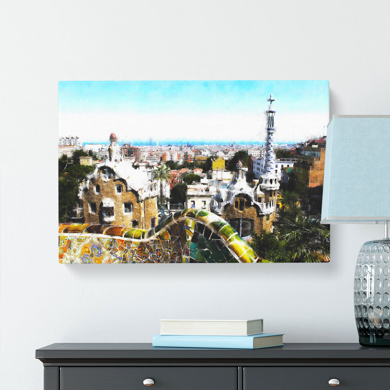 Parc Guell Gaudi In Barcelona Spain - Wrapped Canvas Painting, 50cm H x 76cm W x 3cm D