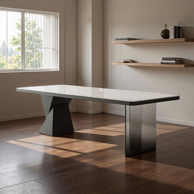 Bureau d'ordinateur de comptoir en pierre frittée durable