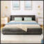 Structure de lit en chenille pour grand lit avec tête de lit, tiroir de rangement et fabrication solide pour plus de confort et de style-131377629-131377631