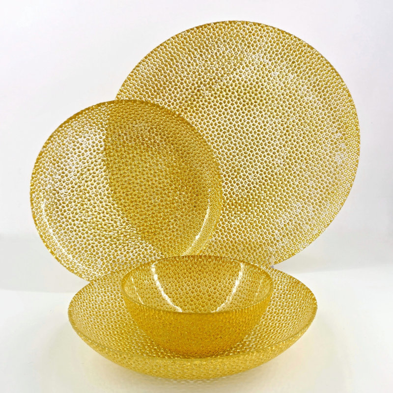 Service de table en verre doré 16 pièces Ocer, Argent