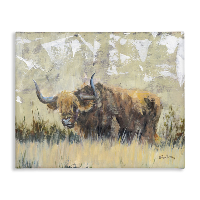 Art mural sur toile à motif de cornes rustiques par Pam Britton, H 30 po x l 40 po x P 1,5 po