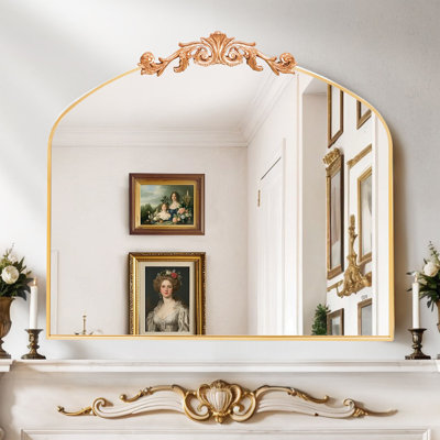 36x30 Inch Ornate Vintage Arch Acent Wall Mirror