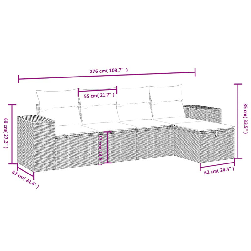 Canapé modulaire Vidaxl