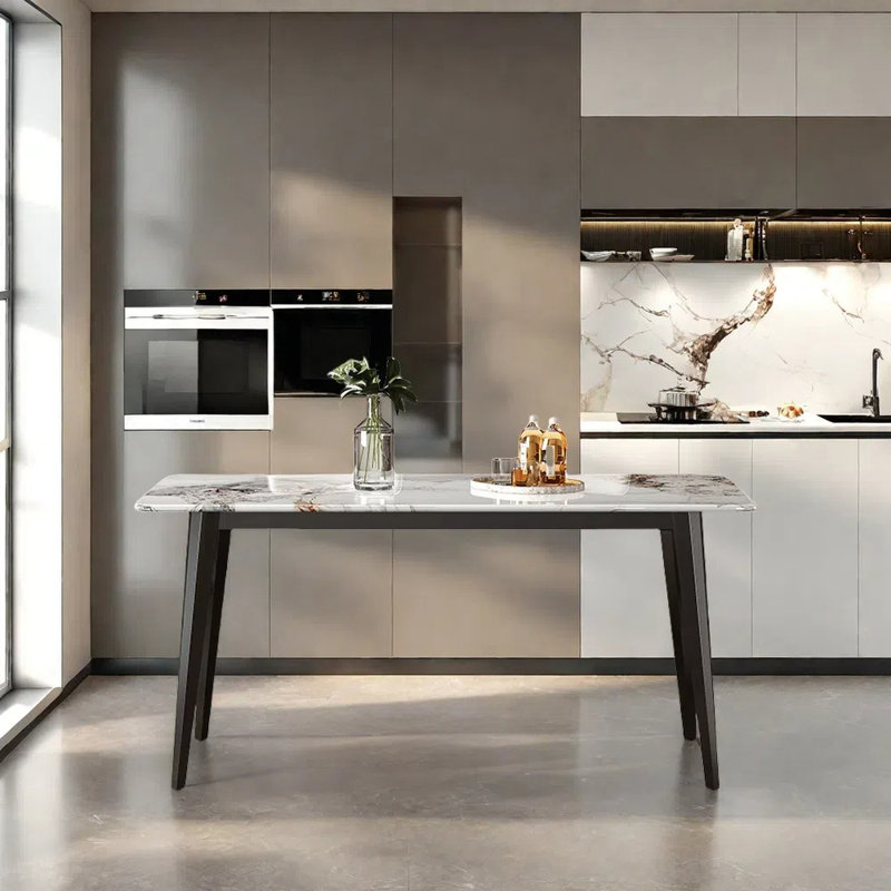 Table de salle à manger en pierre, H 29,52 po x L 70,86 po x l 35,43 po