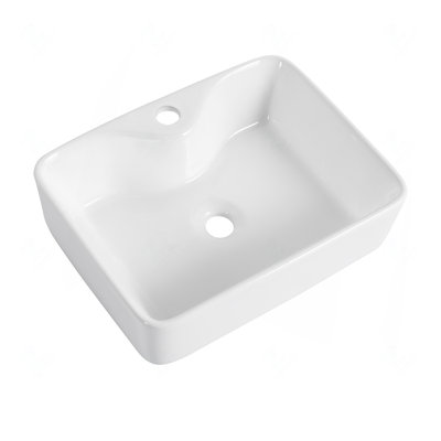 Lavabo de salle de bain rectangulaire en céramique