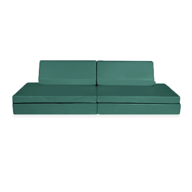 Blocksy Play Couch in Emerald Colored Enhanced Fabric Designed for Active and Imaginative Play, Enhanced Blocksy Emerald