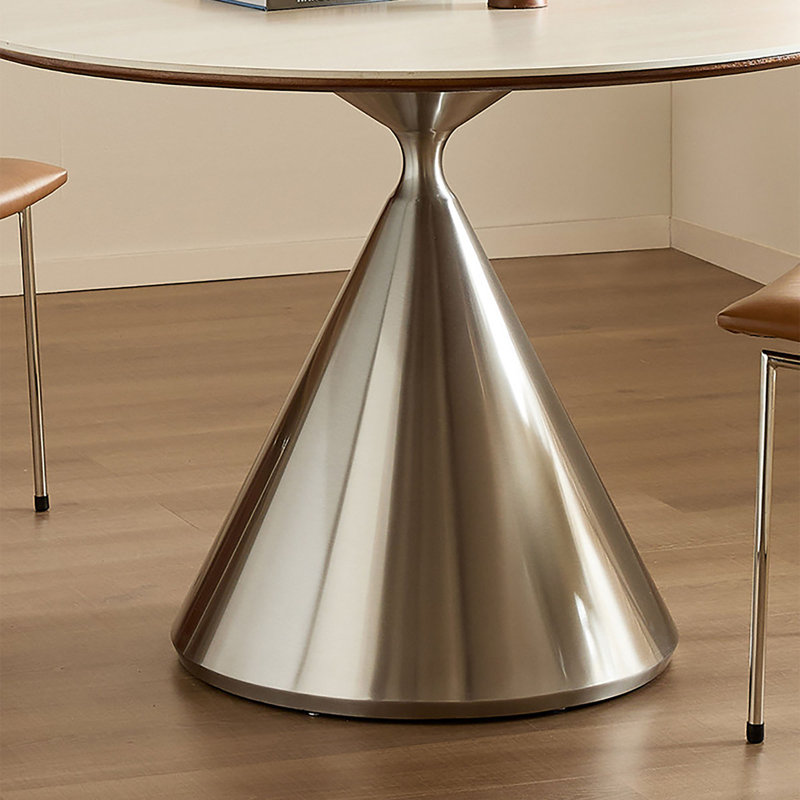 Table ronde en acier fritté, H 29,5 po x l 39,4 po x P 39,4 po