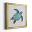 «Bubble Blue Turtle I», ensemble de 4 peintures sur toile encadrées-60148684-60148688