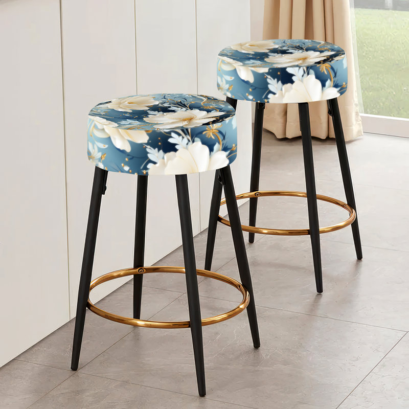Ensemble de 2 tabourets de bar à motif victorien rococo