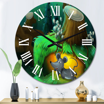 Little Mouse under Tree For Fantasy Storey - Novelty Wall Clock