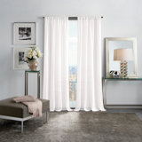 Martha Stewart Crinkle Sheer White Curtain Panel Pair