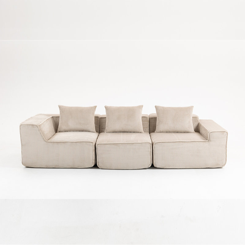 Canapé luxueux en velours côtelé, Beige