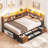 Full Corner Daybed Frame with 6 Drawers and Storage Bookcase Daybed with Charging Station and LED Lights-122632853-123467512