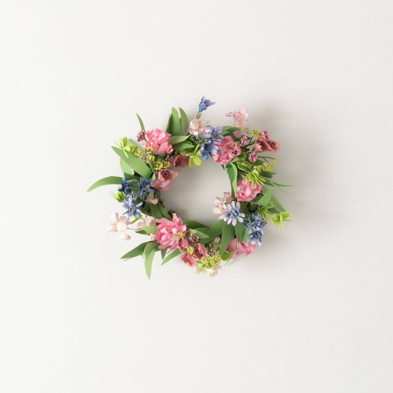 Mini-bougie artificielle à fleurs Rose, L 10,5 po x H 10,5 po x P 3,75 po