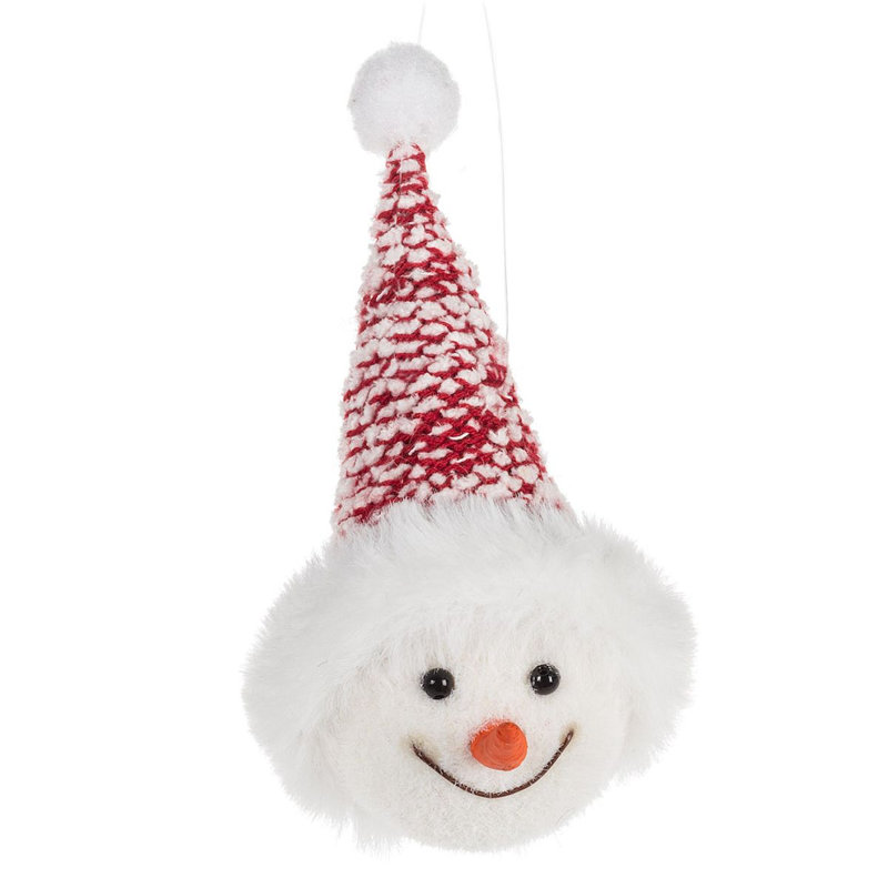 Ornement suspendu bonhomme de neige au chapeau