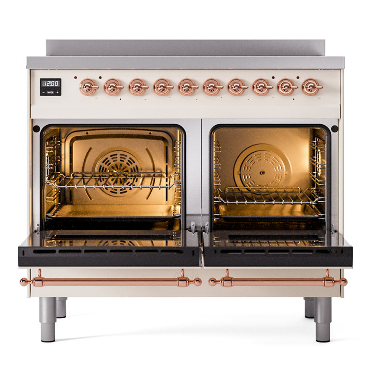 ILVE Nostalgie II 40 in Induction Range, Antique White/Copper