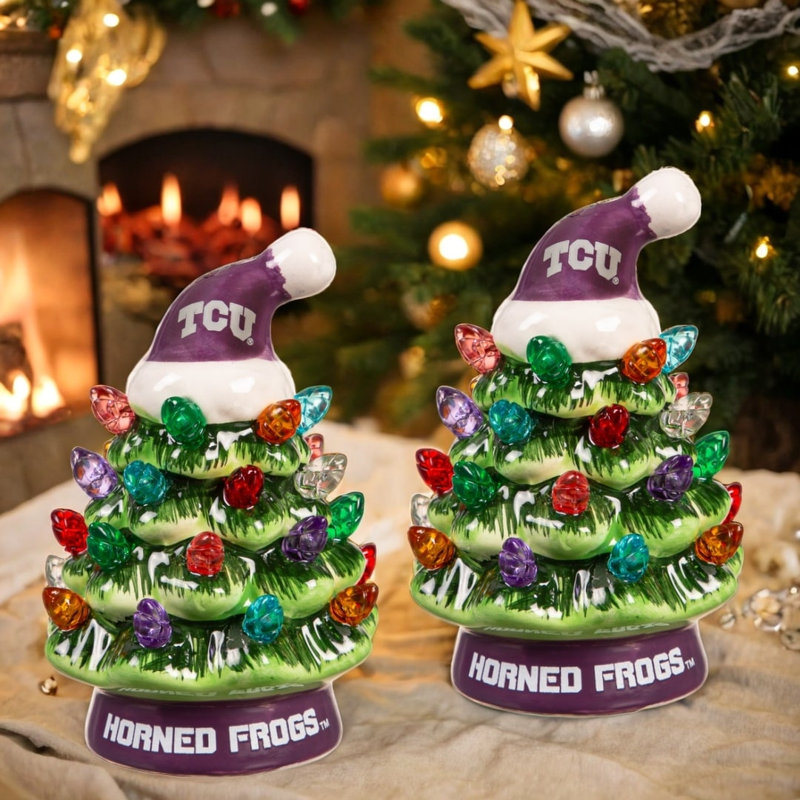 4" Mini LED Tabletop Christmas Tree, Texas Christian University