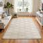 Soft Flannel Large Rug Anti-Slip Backing Checkered Brown Beige Pattern Design Absorbent Floor Carpet for Home Bedroom Living Room Bathroom Decor-872587872