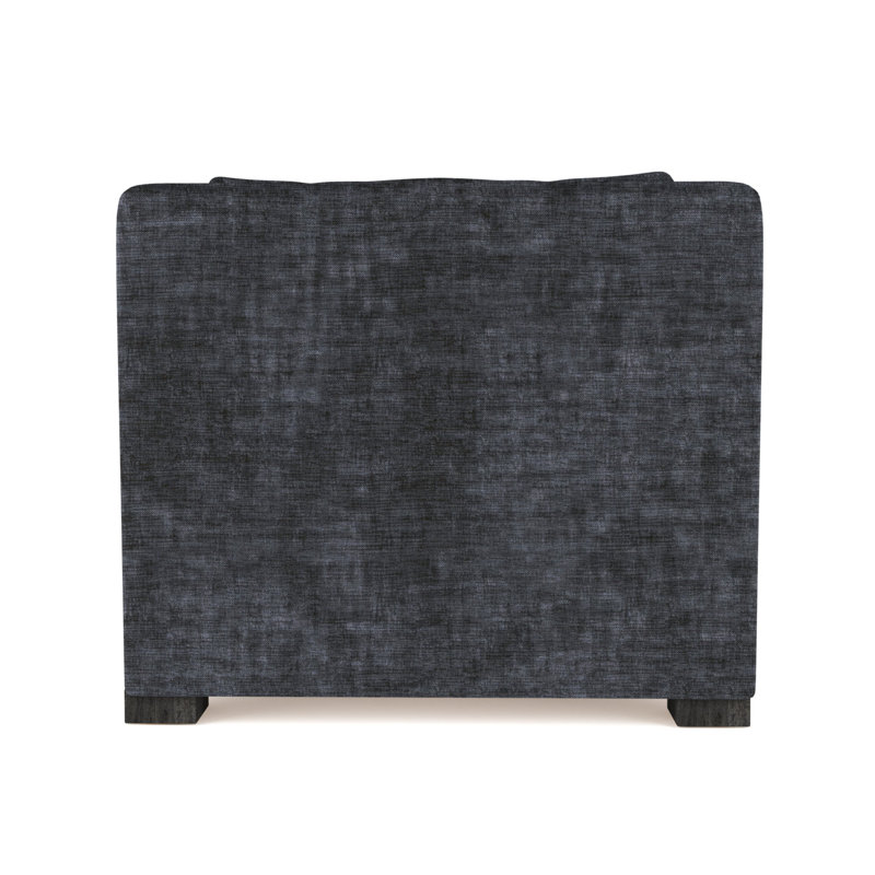 Crosby Armchair, 32.5" H x 35" W x 38" D, Plush Velvet Blue Print, Ebony