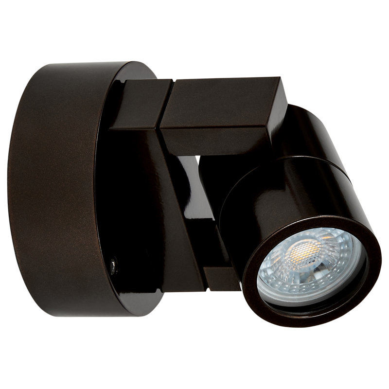 Bronze 4-Inch Adjustable LED Outdoor Wall Spotlight
