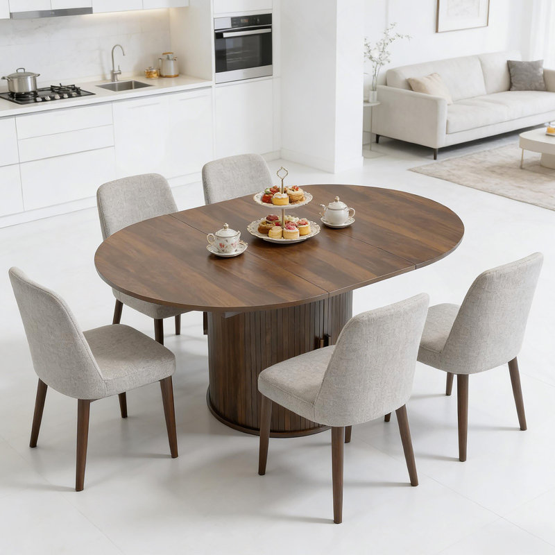 Table de vœux élégante, table de salle à manger extensible, table de bureau unique (table seulement), Noyer