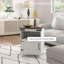 Table basse de salon blanche avec rangement, surface facile à nettoyer et amp; Pieds en bois par HOMcom-875027223