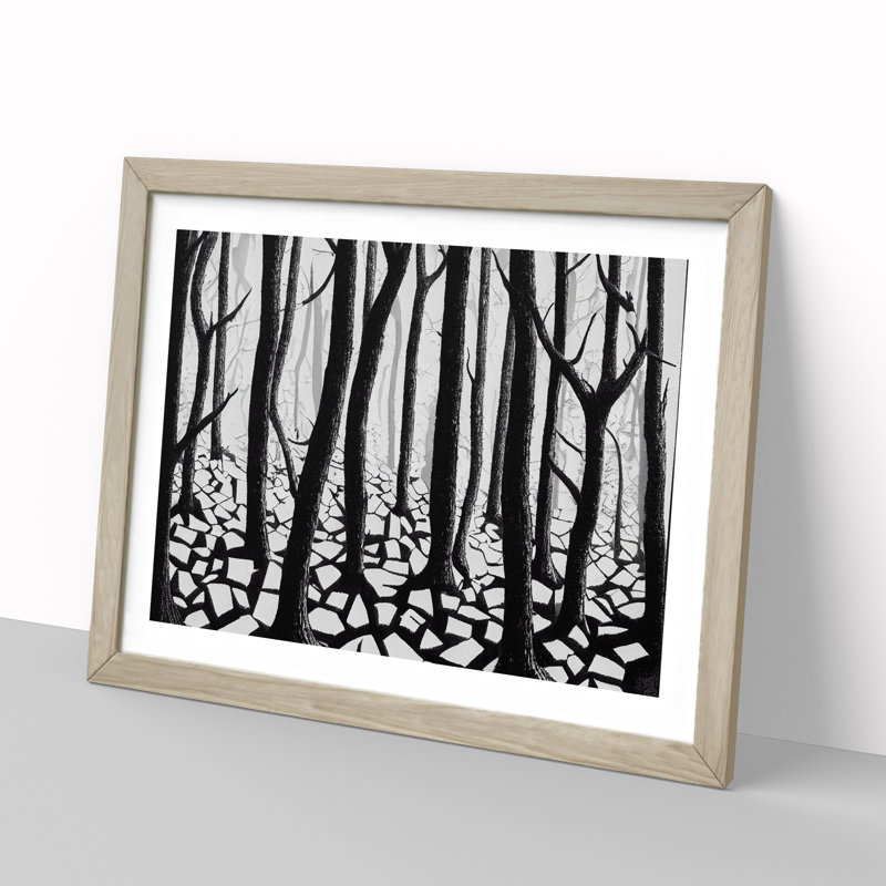 Awesome Forest - Framed Print, 25cm H x 34cm W x 2cm D, Oak