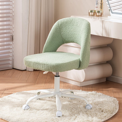 Fauteuil de coiffeuse à roulettes en molleton Teddy