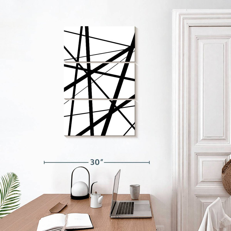 Avery BW Geo Lines I, 32" H x 20" W