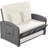 Wicker Rattan Double Chaise Lounge, 2-Person Reclining Daybed With Adjustable Back And Cushions, Free Furniture Protection Cover-376110050