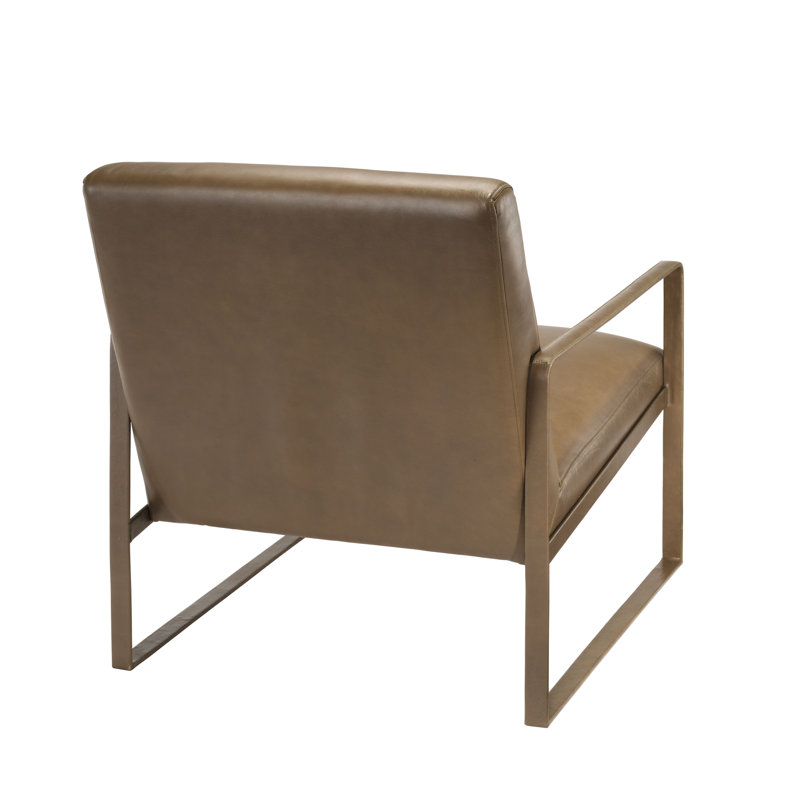 Hemingway Leather Accent Chair, Saddle, Truffle