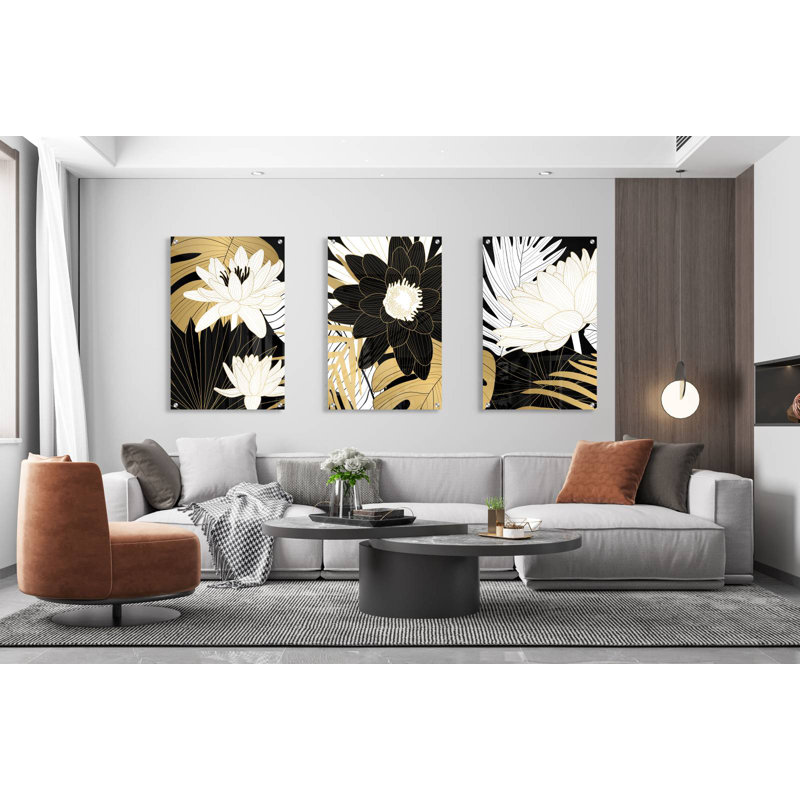 Floral - ensemble de 3 reproductions sans cadre