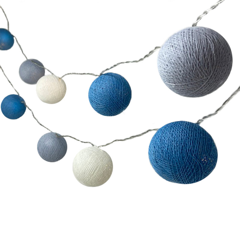 Misti LED Cotton Ball String Light, 10 Lamps - 5 Metre Long