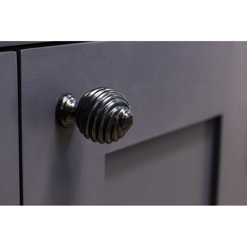 Twist 30mm Diameter Round Knob, Black