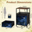 Table de chevet 2 tiroirs avec station de charge, table de chevet pour chambre avec ports USB et amp; Table de chevet noire Outlets